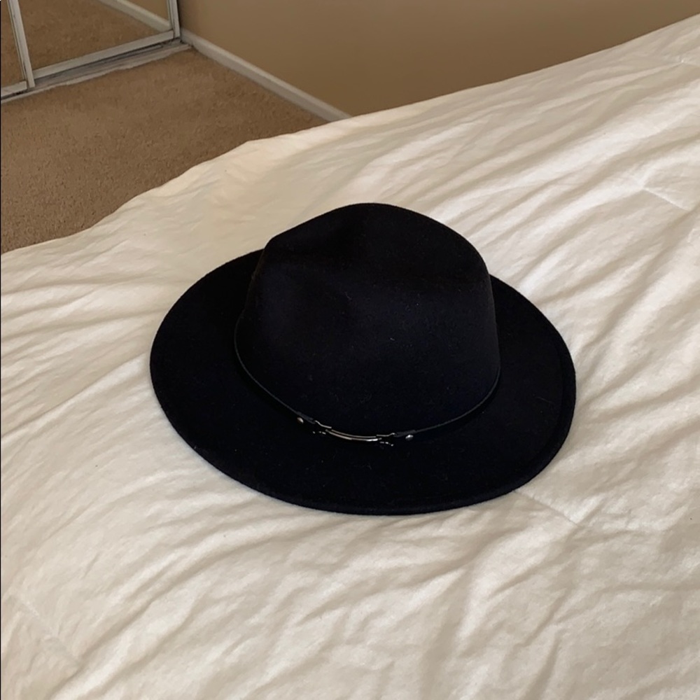Black suede hat